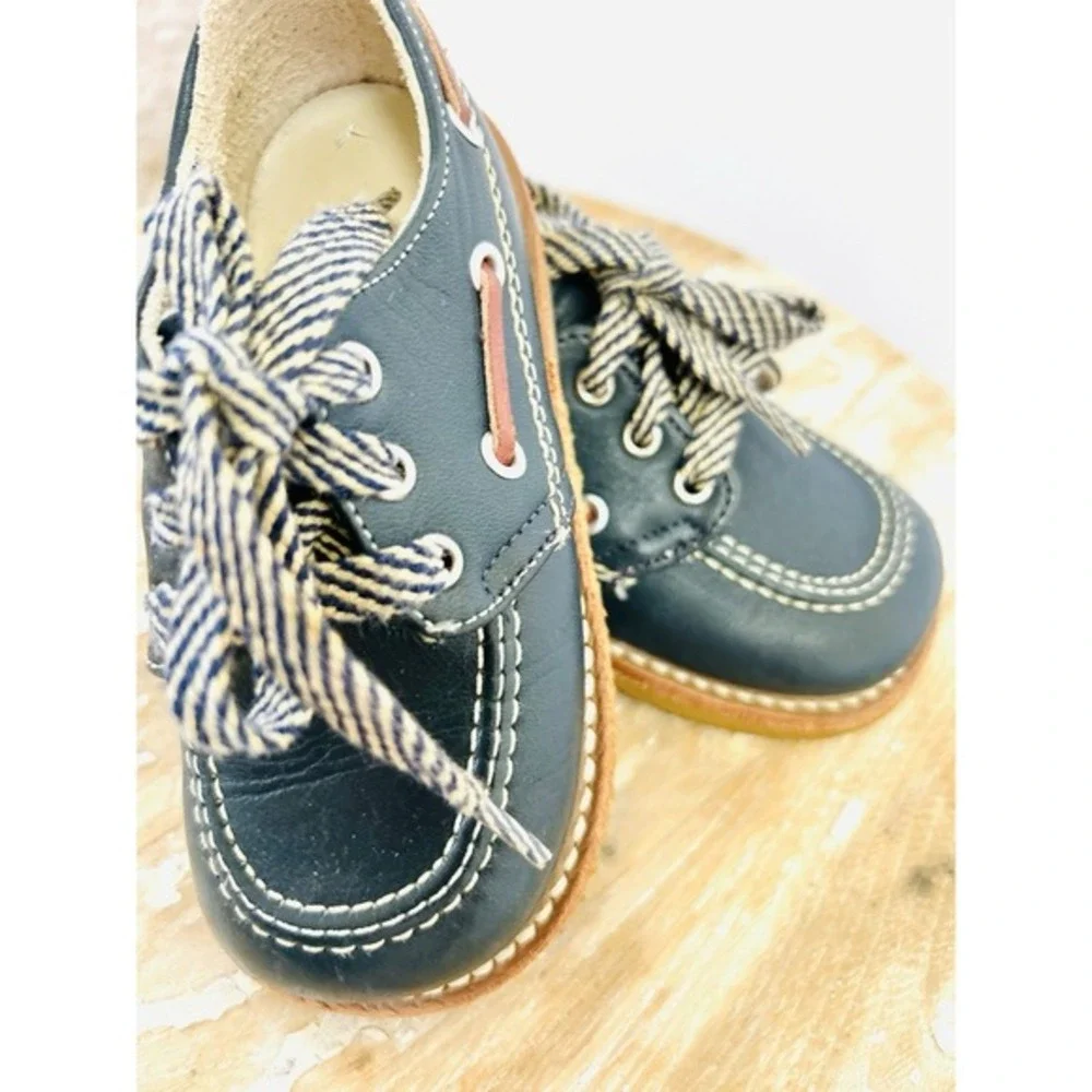 VTG Childs Stride 60s 70s Leather Dress Shoes‎ Toddler Made In USA Size 5 1/2 D